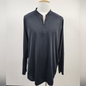 Under Armour Men's Black Long Sleeve Quarter-Zip Front Shirt Side Vents, sz 2XL